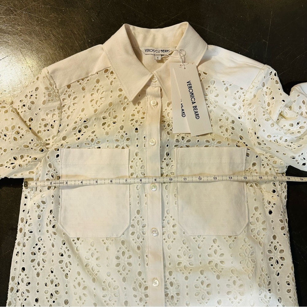NWT Veronica Beard Rafaela White Eyelet Lace Mini Dress - Size 4 - Picture 10 of 14